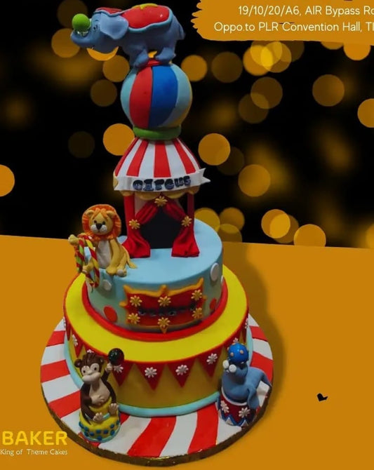 Circus Theme Cake First Birthday