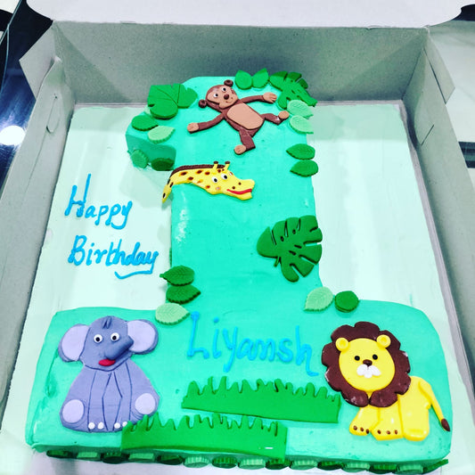 Number One Forest Fondant Cake