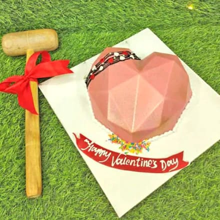 Peach Pinata Valentine Cake