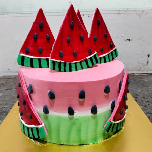 Strawberry Watermelon Semi Fondant Cake
